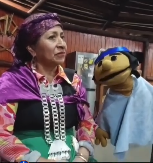 Kalfü en entrevista con la lamngen Juanita, de la Ruka Kiñe Pu Liwen de la comuna de la Pintana